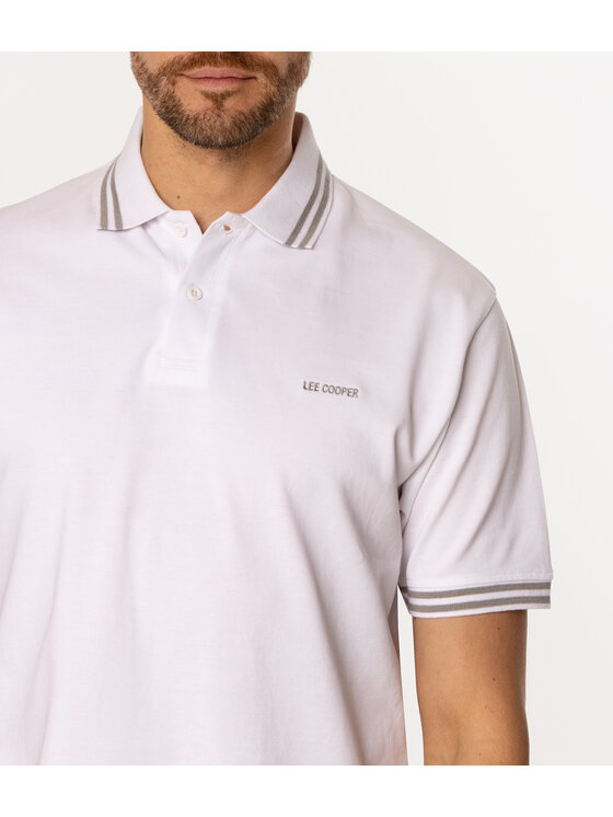 Lee Cooper Lee Cooper Polo TYAN 5029 Biały Regular Fit
