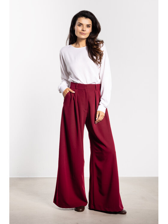 Awama Awama Pantaloni da donna A743 Bordeaux Basic Fit