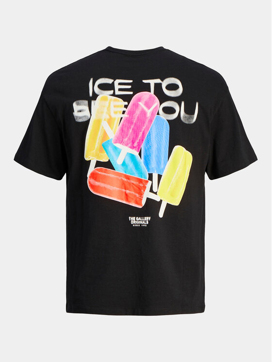 Jack&Jones Jack&Jones T-särk Jorfrutti 12256926 Must Wide Fit