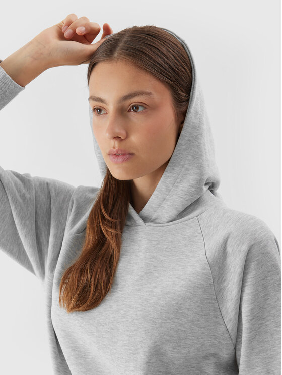 4F 4F Mikina 4FAW23TSWSF0725 Sivá Regular Fit