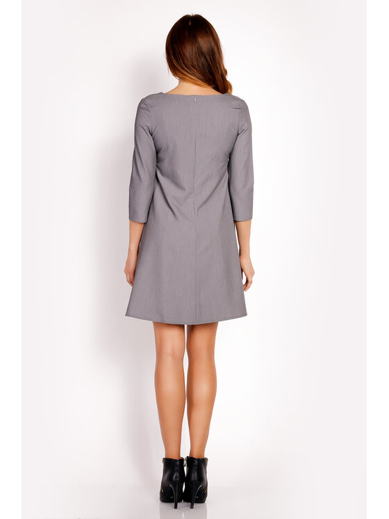 Awama Awama Sukienka codzienna L005 Szary Basic Fit