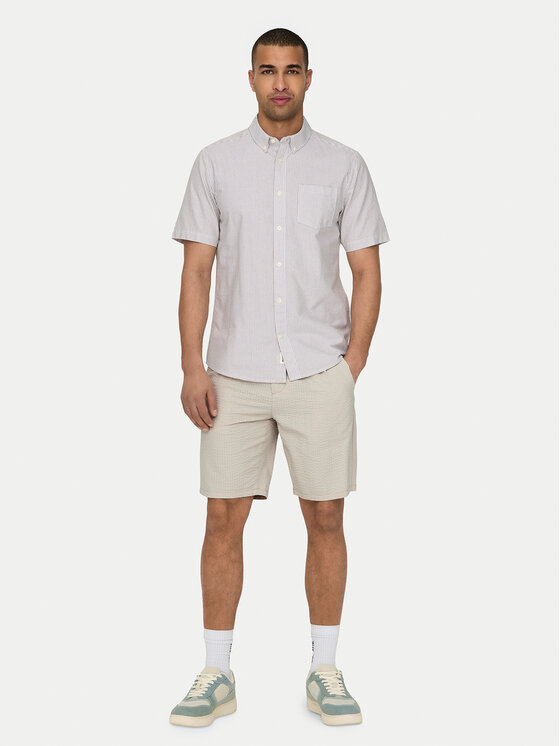 Only & Sons Only & Sons Bavlnené šortky Leo 22028301 Béžová Regular Fit