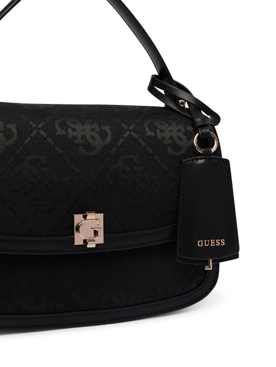 Guess Guess Дамска чанта Audrey Logo HWJG97 55210 Черен