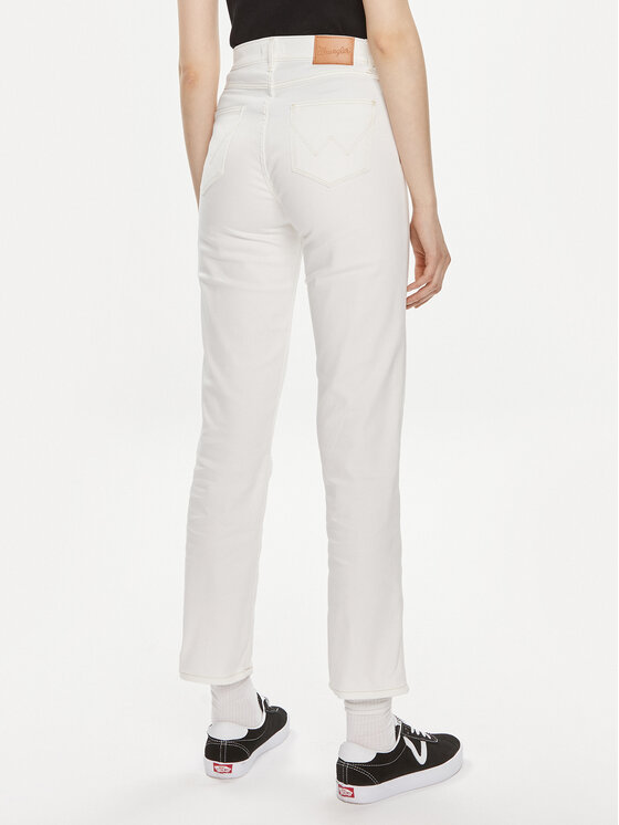 Wrangler Wrangler Jeansy 112351027 Biały Straight Fit