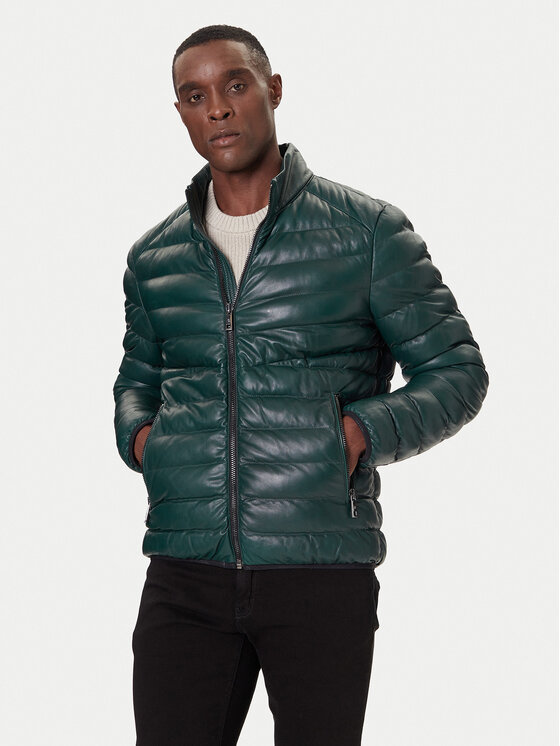 Milestone Milestone Μπουφάν δερμάτινο MSHendrik 531040 60710 Πράσινο Regular Fit