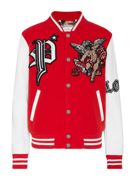 PHILIPP PLEIN PHILIPP PLEIN Kožená bunda 3451 Červená Slim Fit