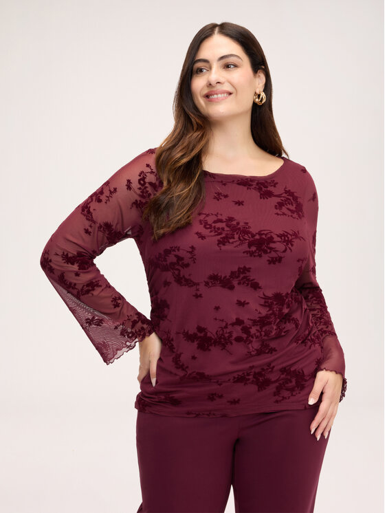 Fiorella Rubino Fiorella Rubino Bluzka G098L009485N036 Bordowy Regular Fit