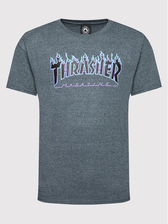 Thrasher Thrasher T-shirt Flame Tamnoplava Regular Fit