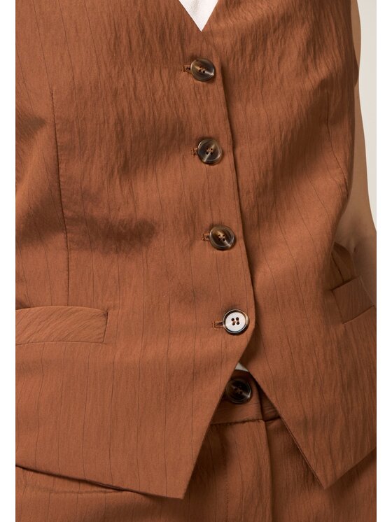 Oltre Oltre Kamizelka L030R000041N022 Brązowy Regular Fit