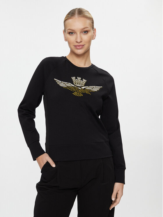 Aeronautica Militare Aeronautica Militare Світшот 232FE1831DF525 Чорний Regular Fit