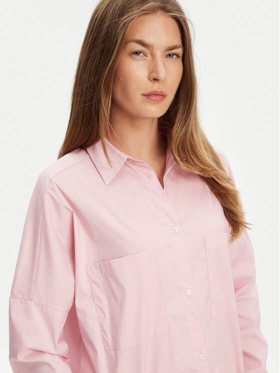 United Colors Of Benetton United Colors Of Benetton Košile 54KXDQ0B2 Růžová Oversize