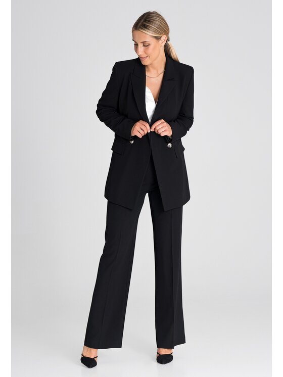 FIGL FIGL Spodnie damskie M949 Czarny Regular Fit