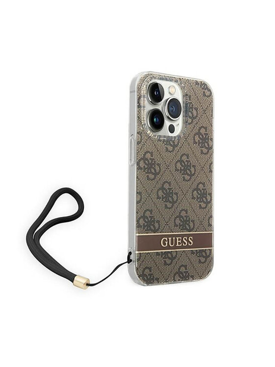 Guess Guess Etui na telefon 4G Print Cord Brązowy