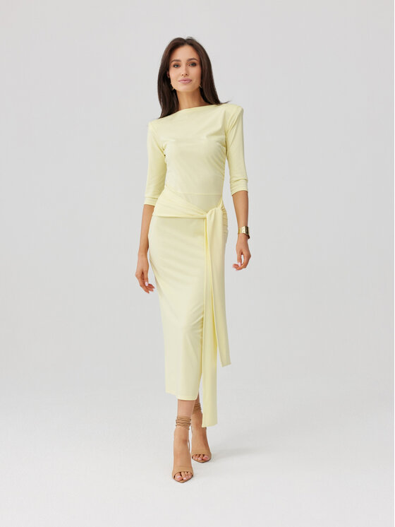 Roco Fashion Roco Fashion Každodenné šaty Lidiana Žltá Slim Fit
