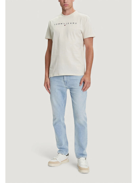 Tommy Jeans Tommy Jeans T-shirt TJM REG LINEAR LOGO Beige Casual Fit