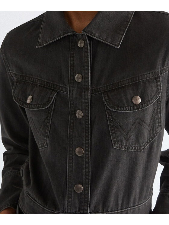 Wrangler Wrangler Sukienka jeansowa 112378150 Czarny Regular Fit