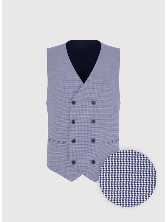 Pako Lorente Pako Lorente Kamizelka garniturowa P25WF-8X-007 Granatowy Slim Fit