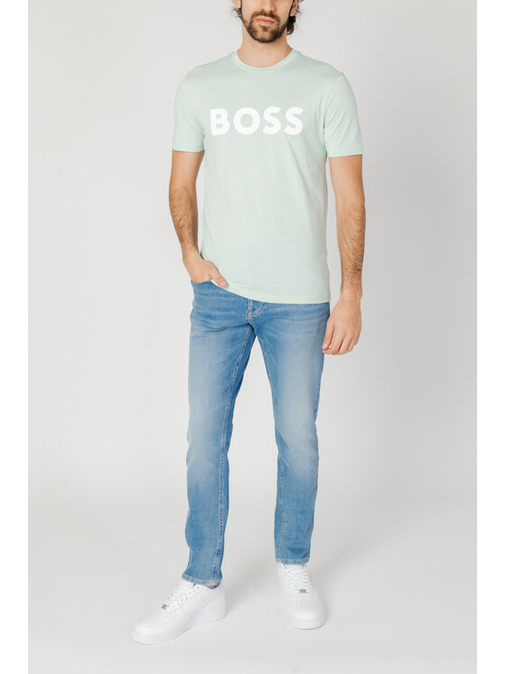 BOSS Boss T-shirt THINKING 1 Turchese Shirt Fit