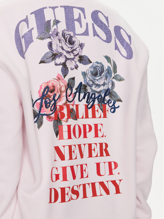 Guess Guess Bluza Destiny W4RQ10 K9Z21 Różowy Regular Fit