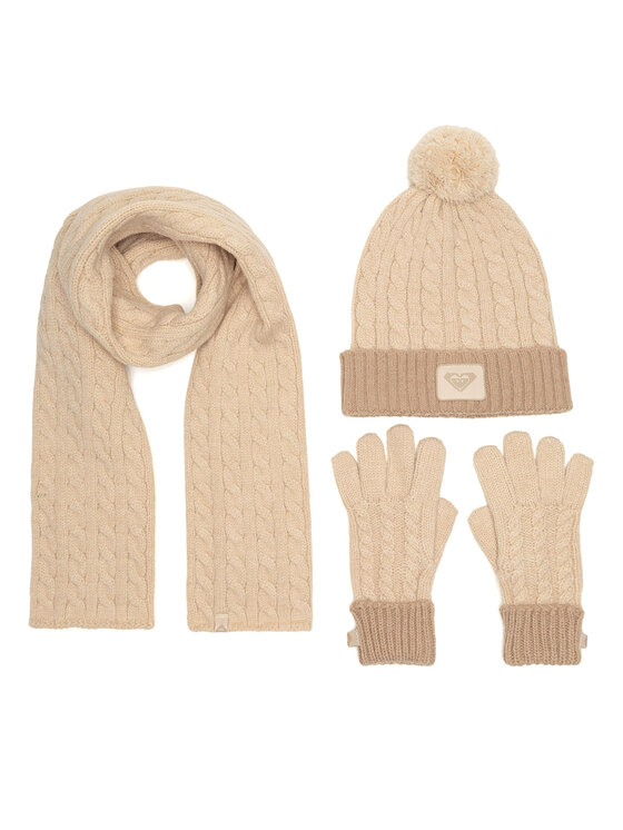 Roxy Set căciulă, fular și mănuși RX-KF-001-AW24 Bej