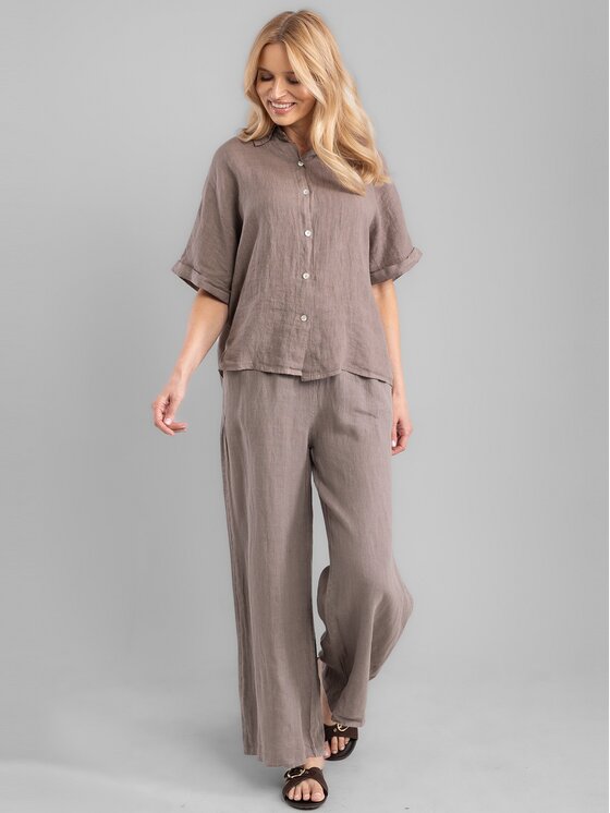 Perso Perso Blúzka CHCE255028F Hnedá Regular Fit