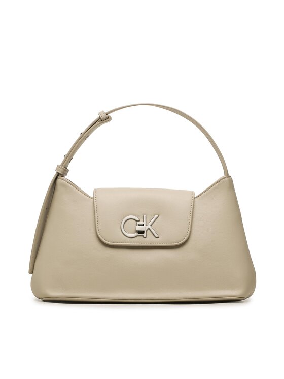 Calvin Klein Geantă Re-Lock Shoulder Bag Md K60K610769 Bej Bag imagine noua