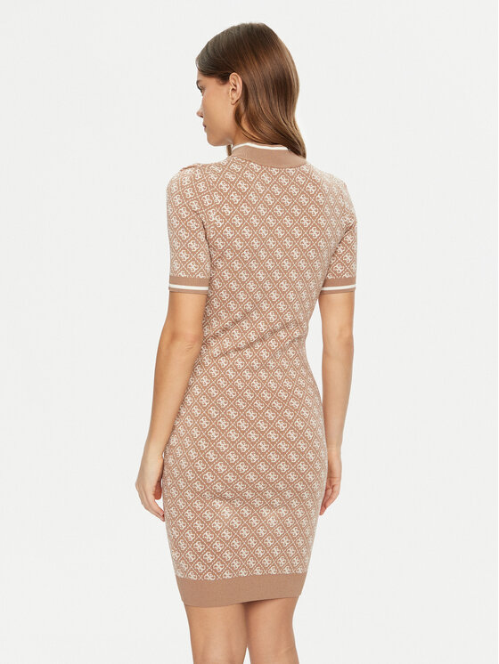 Guess Guess Rochie tricotată W3YK39 Z37K0 Bej Regular Fit