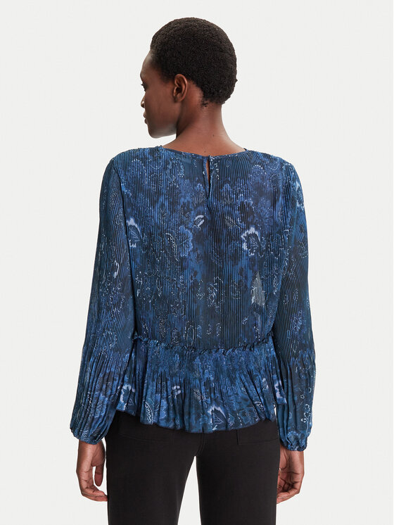 Desigual Desigual Bluzka Plise 25WWBW09 Granatowy Regular Fit