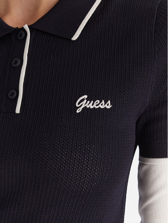 Guess Guess Polo V5GP00Z3D60 Granatowy Slim Fit