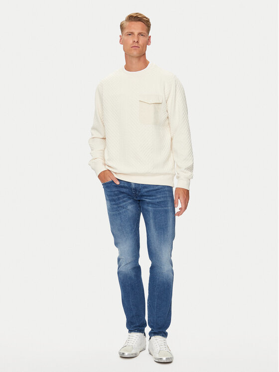 Brave Soul Brave Soul Felpa MSS-586KALK Écru Regular Fit