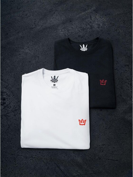 Jigga Wear Jigga Wear Komplet t-shirtów Zestaw 2 T-Shirtów Męskich Czarny I Biały Jigga Wear Color Spray XXL Czarny Regular Fit