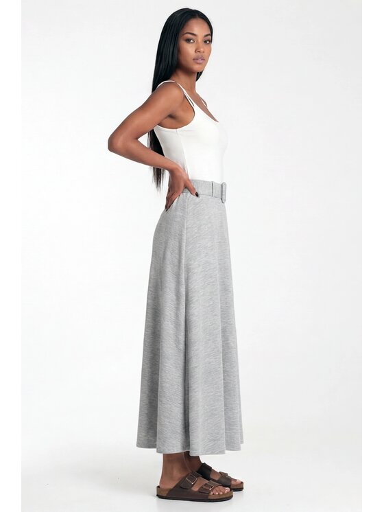 FIGL FIGL Spódnica maxi M1318 Szary A-Line Fit