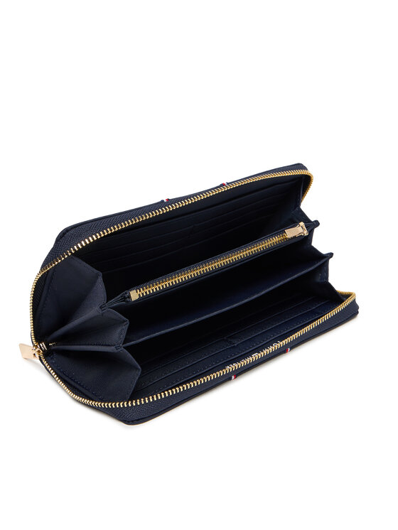 Tommy Hilfiger Tommy Hilfiger Голям дамски портфейл Th Icon Lrg Za Nylon Corp AW0AW17954 Тъмносин