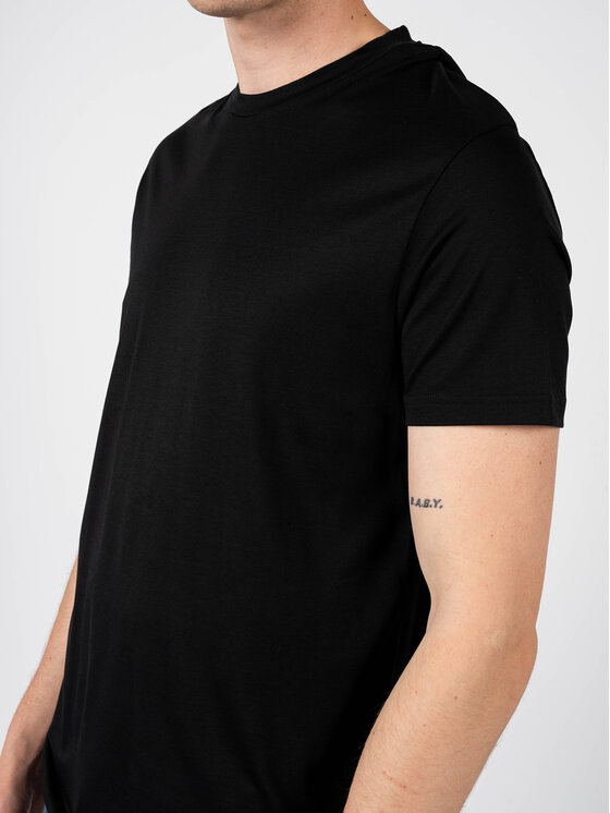 Les Hommes Les Hommes T-Shirt LS234335-469U | Back Lable Μαύρο Regular Fit
