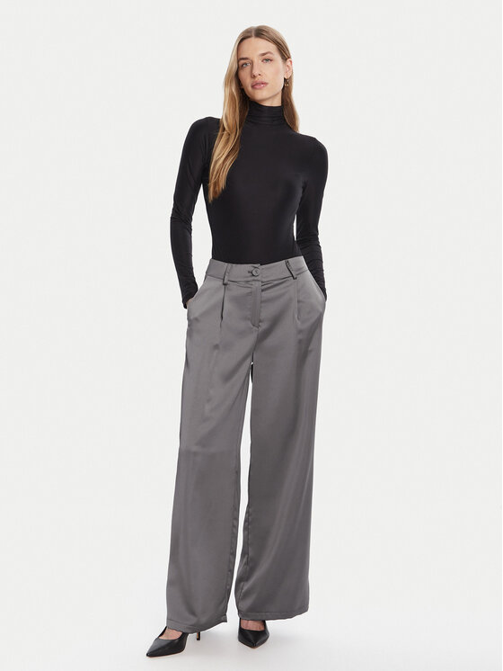 Rinascimento Rinascimento Панталони тип палацо CFC0124993003 Сив Wide Leg