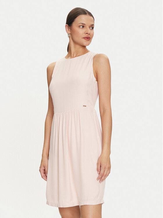 Armani Exchange Armani Exchange Kokteilinė suknelė 6DYA06 YN5TZ 14BQ Écru Regular Fit