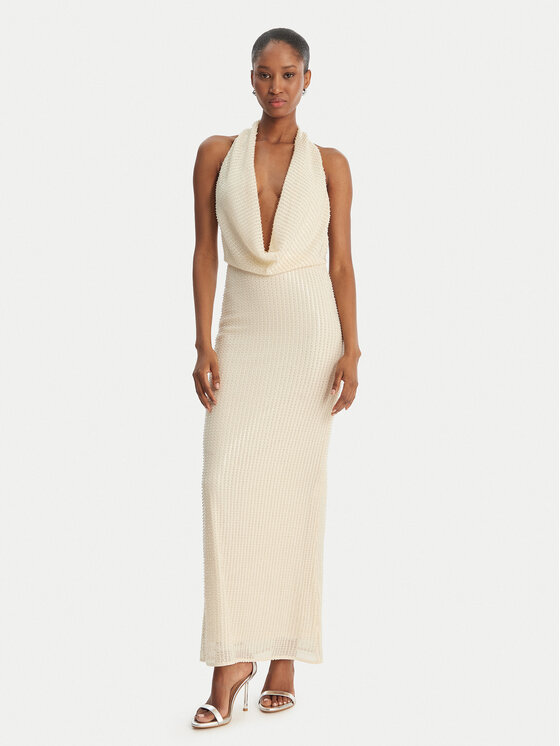 Bardot Bardot Официална рокля Nola 59814DB2 Бежов Slim Fit