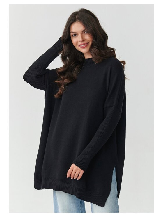 Makadamia Makadamia Sweter S164 Czarny Oversize