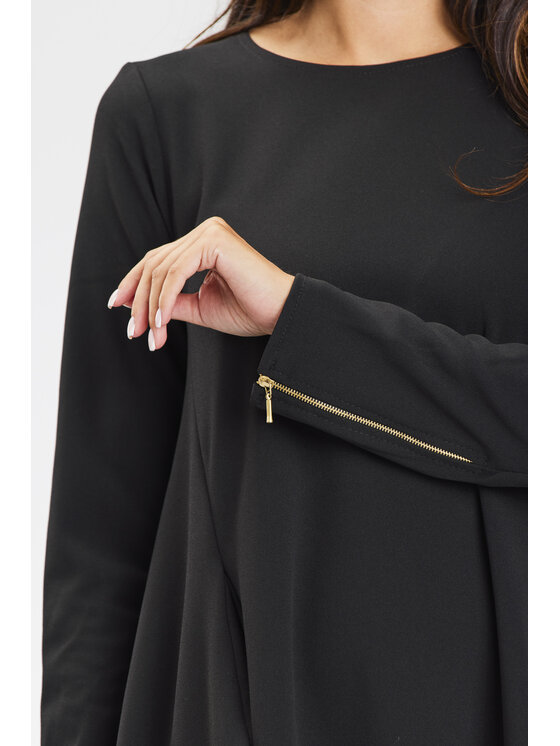 Awama Awama Sukienka codzienna A661 Czarny Basic Fit
