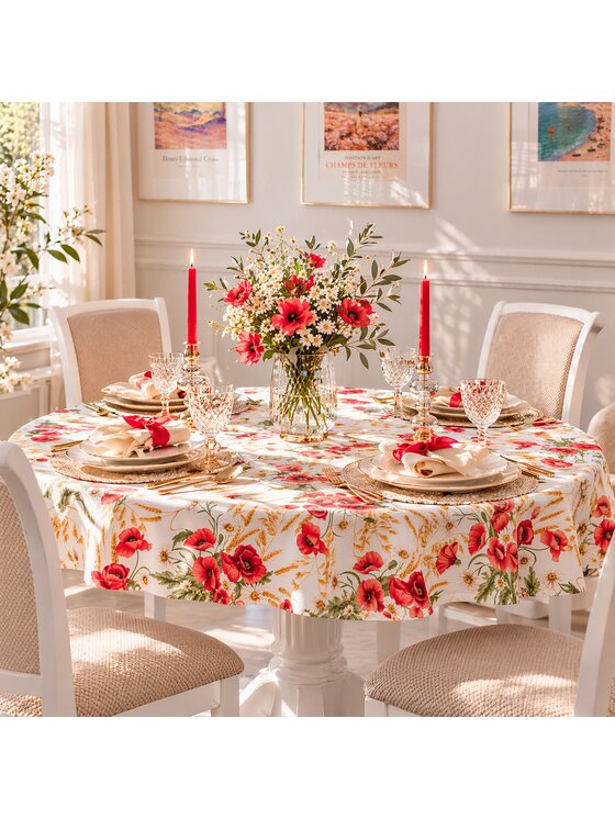 Roseberry Home Roseberry Home Obrus z motywem maków Poppy Czerwony