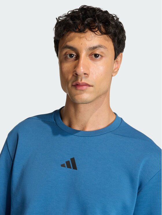 adidas adidas Bluza Designed for Training Crew Niebieski jasny Regular Fit