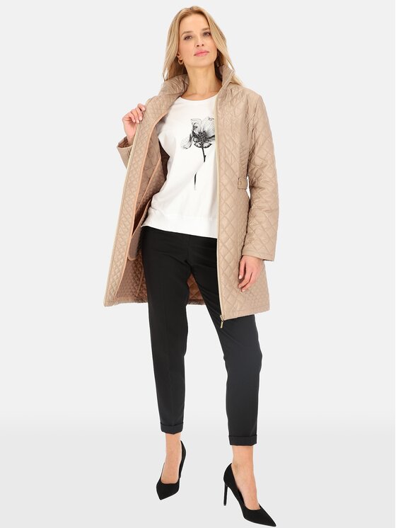 Perso Perso Płaszcz przejściowy BLE241035F Brązowy Regular Fit