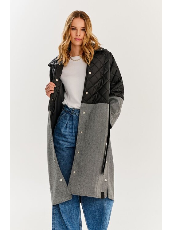 NAOKO Płaszcz Camille Szary Oversize | Modivo.pl