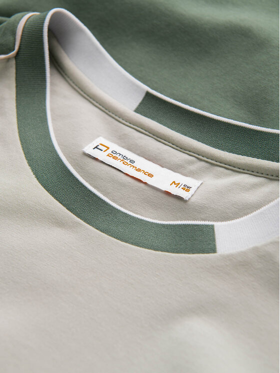 Ombre Ombre T-Shirt OM-TSCT-0176 Zelená Regular Fit