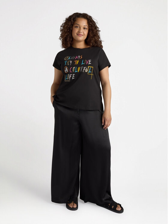 Fiorella Rubino Fiorella Rubino Spodnie materiałowe P092L002268N033 Czarny Over Fit