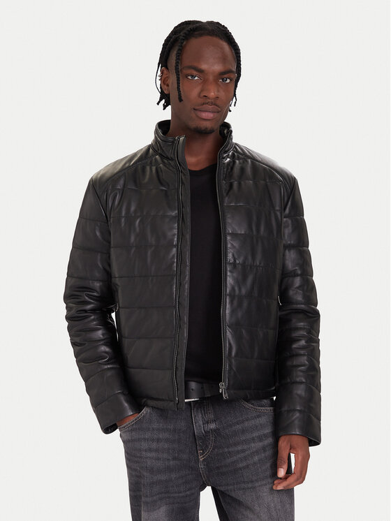 JOOP! JOOP! Ādas jaka 262001980000867 Melns Regular Fit