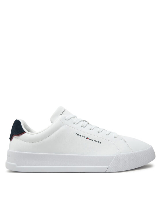 Tommy Hilfiger Męskie Sneakersy, rozmiar 41, Białe, Th Court Lth Detail Ess FM0FM05367