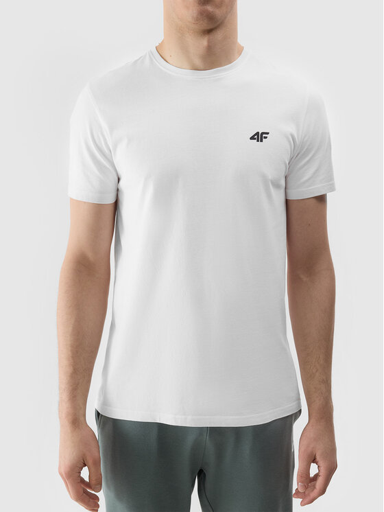 4F 4F T-Shirt 4FWSS24 TTSHM1154 10S BIAŁY L Biały Regular Fit