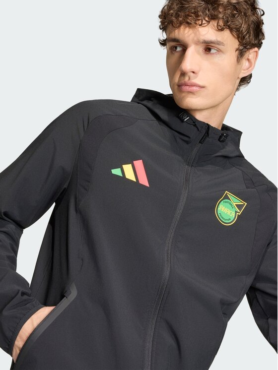 adidas adidas Wiatrówka Jamaica x Bob Marley Tiro Travel Full Zip Czarny Slim Fit