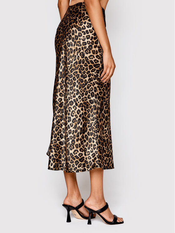 The Kooples The Kooples Midi suknja Leopard FJUP25027K Smeđa Regular Fit